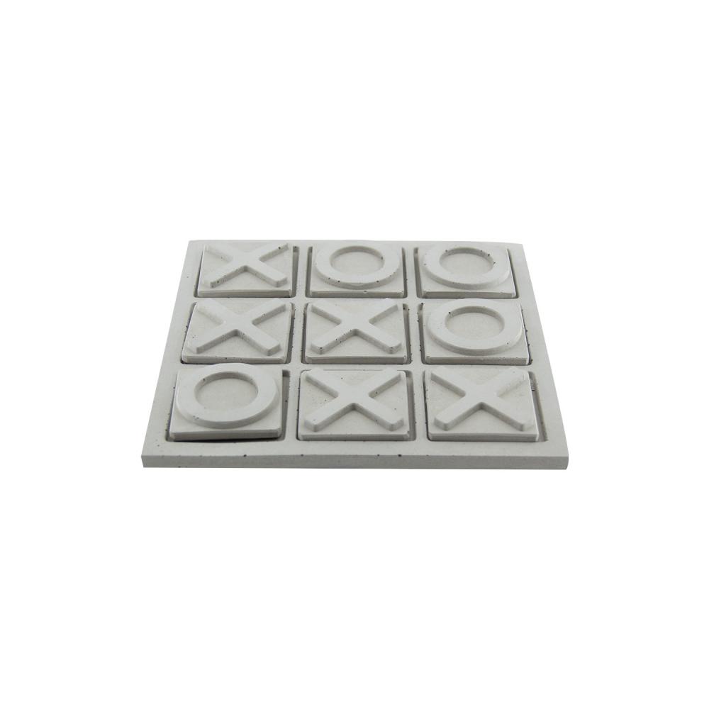 Brüt Beton Tic Tac Toe (XOX) Oyunu – Dekoratif Masaüstü Strateji Oyunu